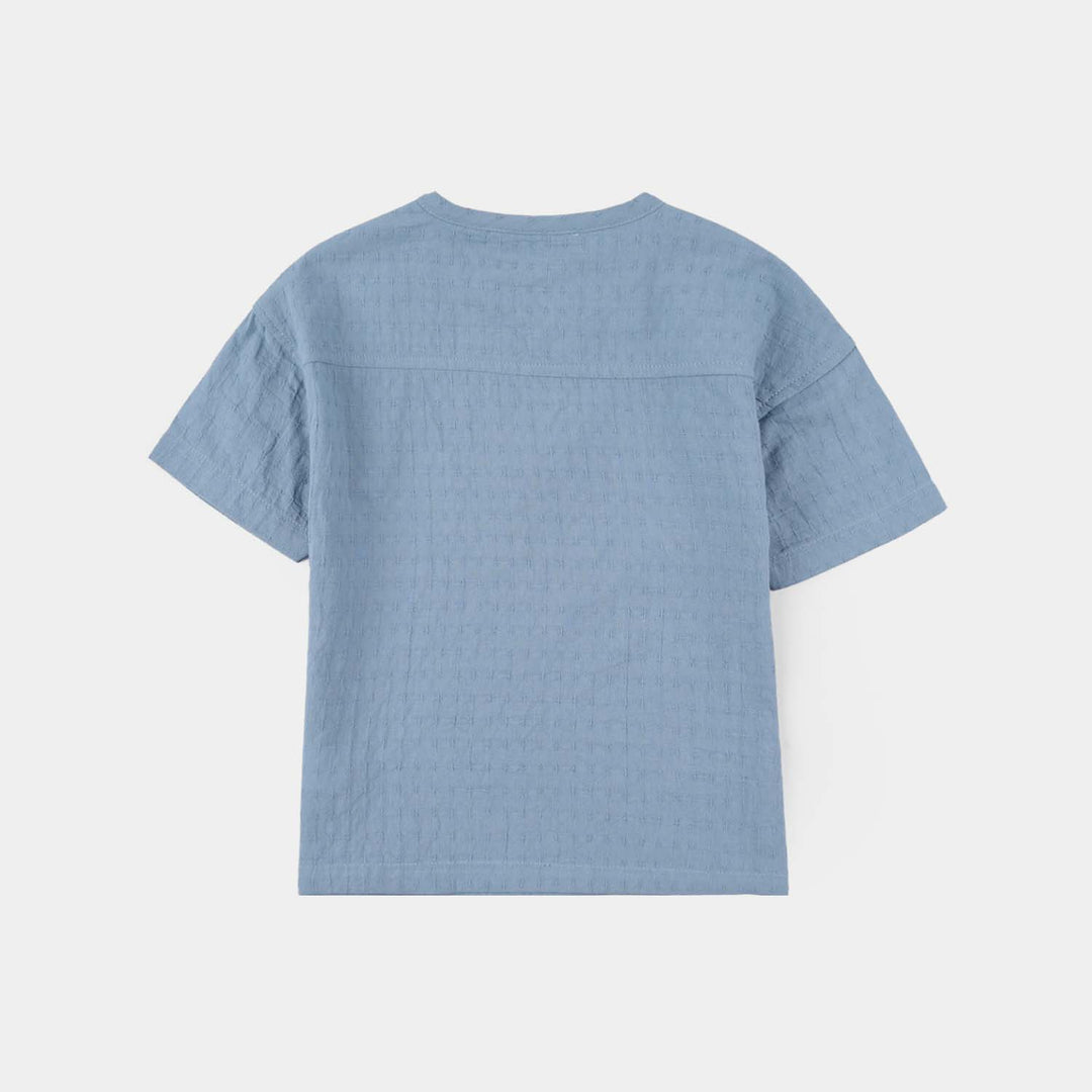 Infant Boys Jacquard Woven Suit-Blue