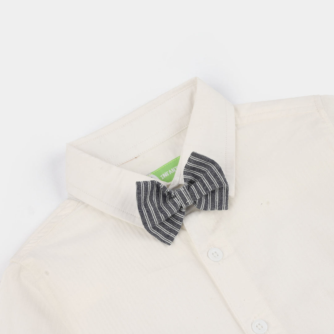 Infant Boys Cotton Woven Suit (Crinkle) - Grey