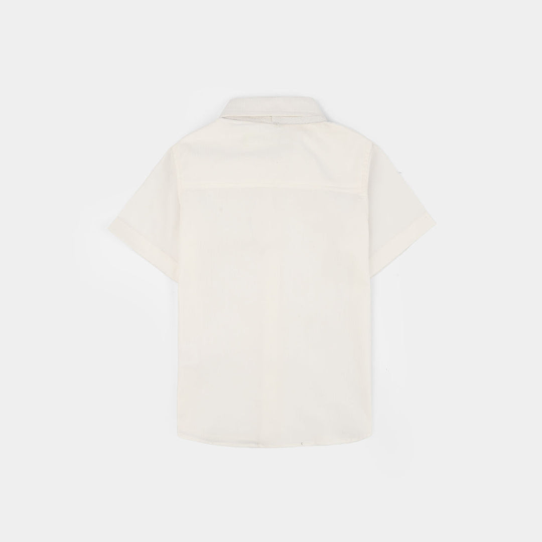 Infant Boys Cotton Woven Suit (Crinkle) - Grey