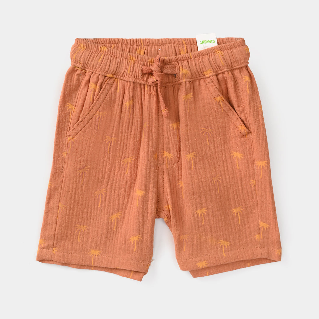 Infant Boys Gauze Woven Suit Palm Tree - Brown