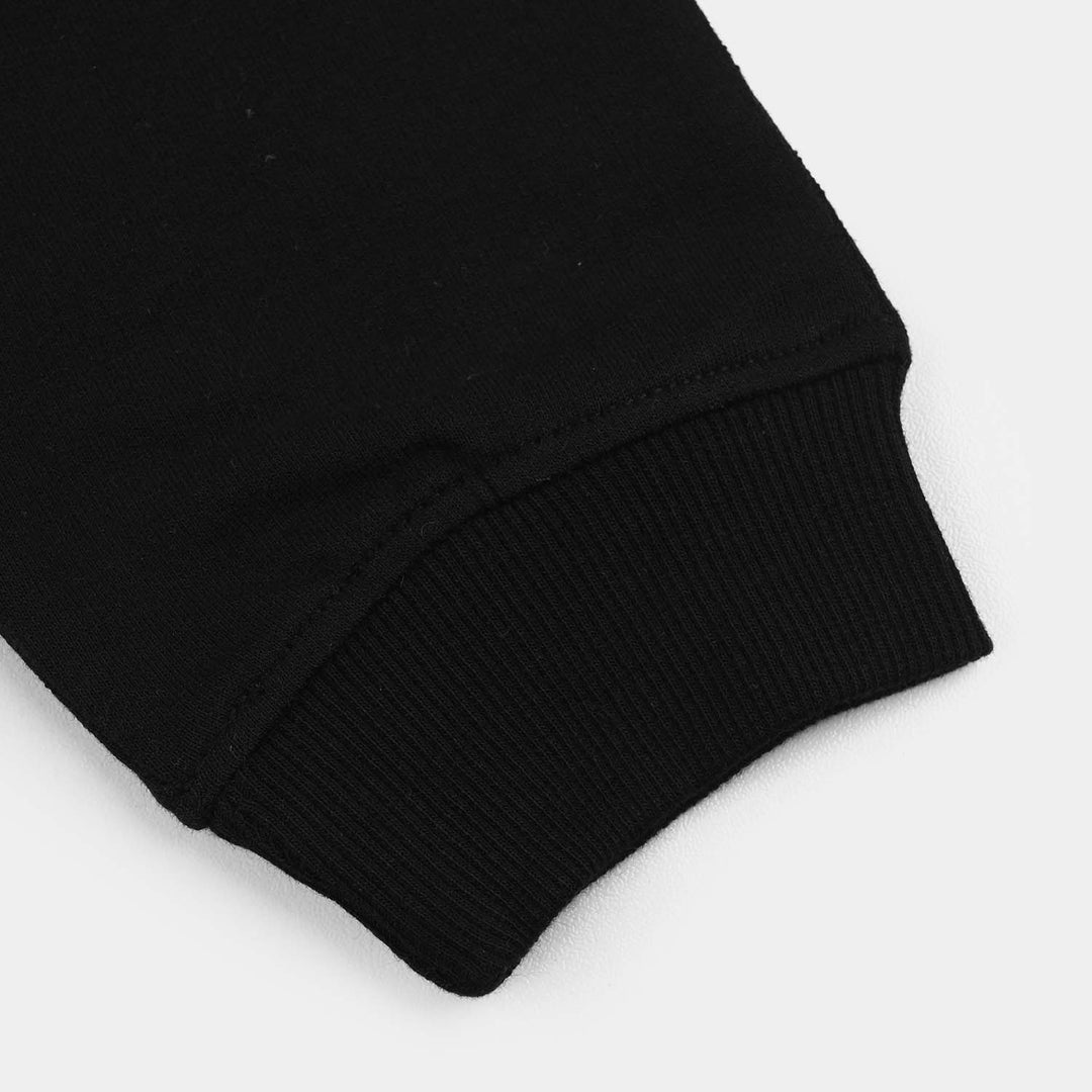 Boys Jersey/Terry Pyjama Basic-Jet Black