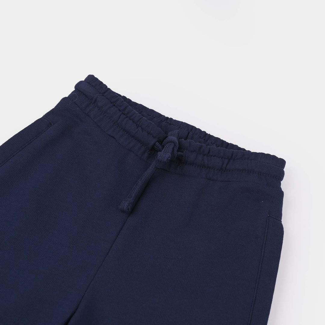 Girls Jersey/Terry Pyjama Basic Navy-Navy Blue