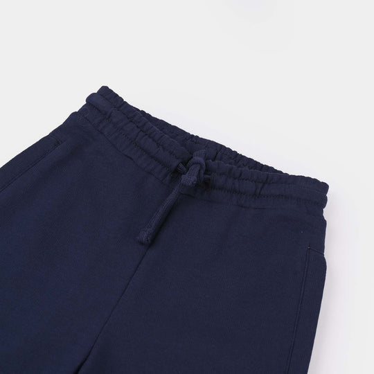 Girls Jersey/Terry Pyjama Basic Navy-Navy Blue