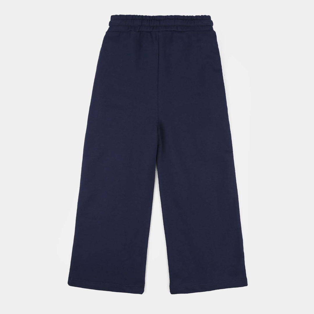 Girls Jersey/Terry Pyjama Basic Navy-Navy Blue