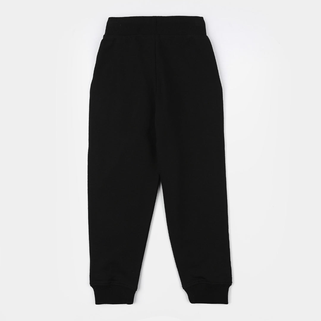 Girls Jersey/Terry Pajama (Basic) - Jet Black
