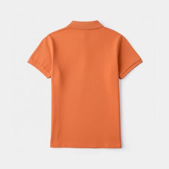 Boys Cotton PK Polo Basketball - Rust