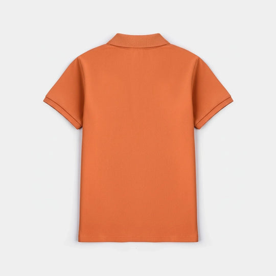 Boys Cotton PK Polo Basketball - Rust