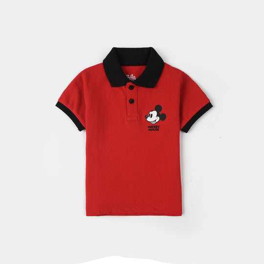 Infant Boys Cotton PK Polo Character – Red