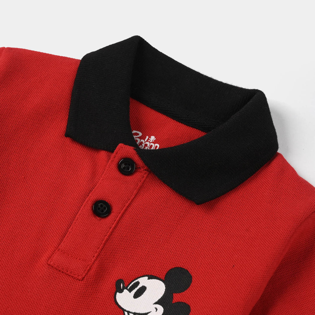 Infant Boys Cotton PK Polo Character – Red