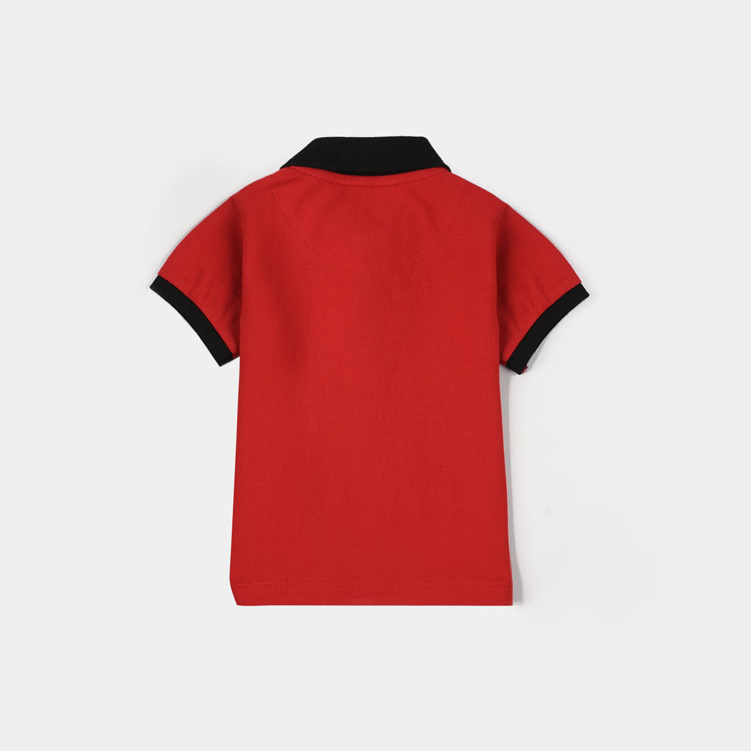 Infant Boys Cotton PK Polo Character – Red
