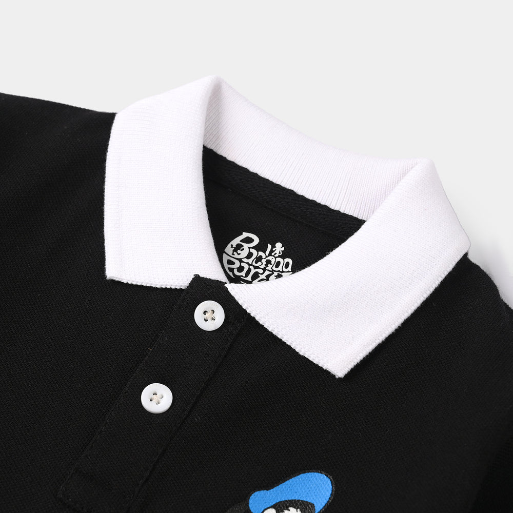 Infant Boys Cotton PK Polo Character – Jet Black