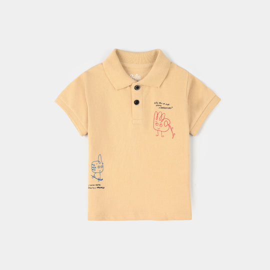 Infant Boys Cotton PK Polo Amazing – Warm Sand