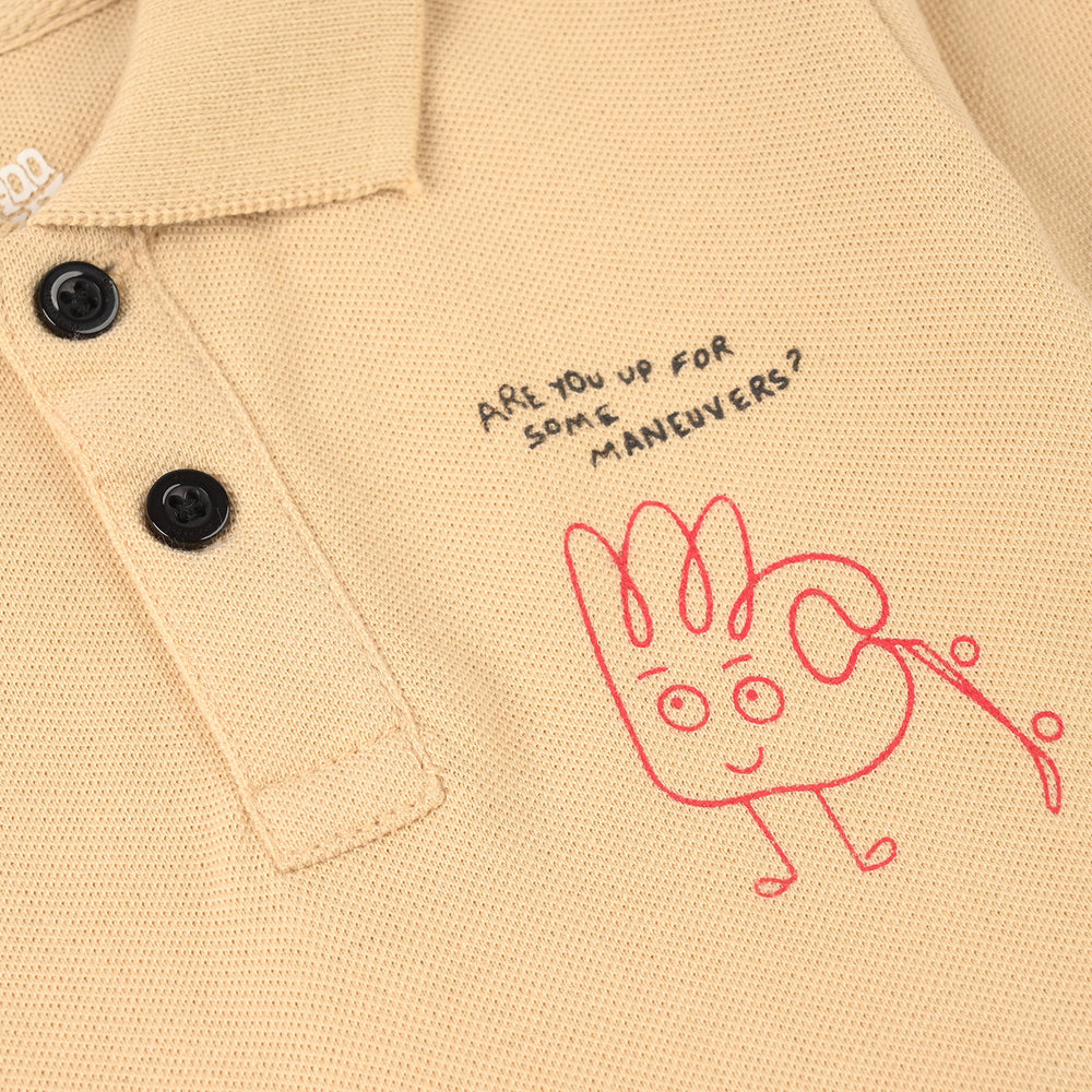 Infant Boys Cotton PK Polo Amazing – Warm Sand