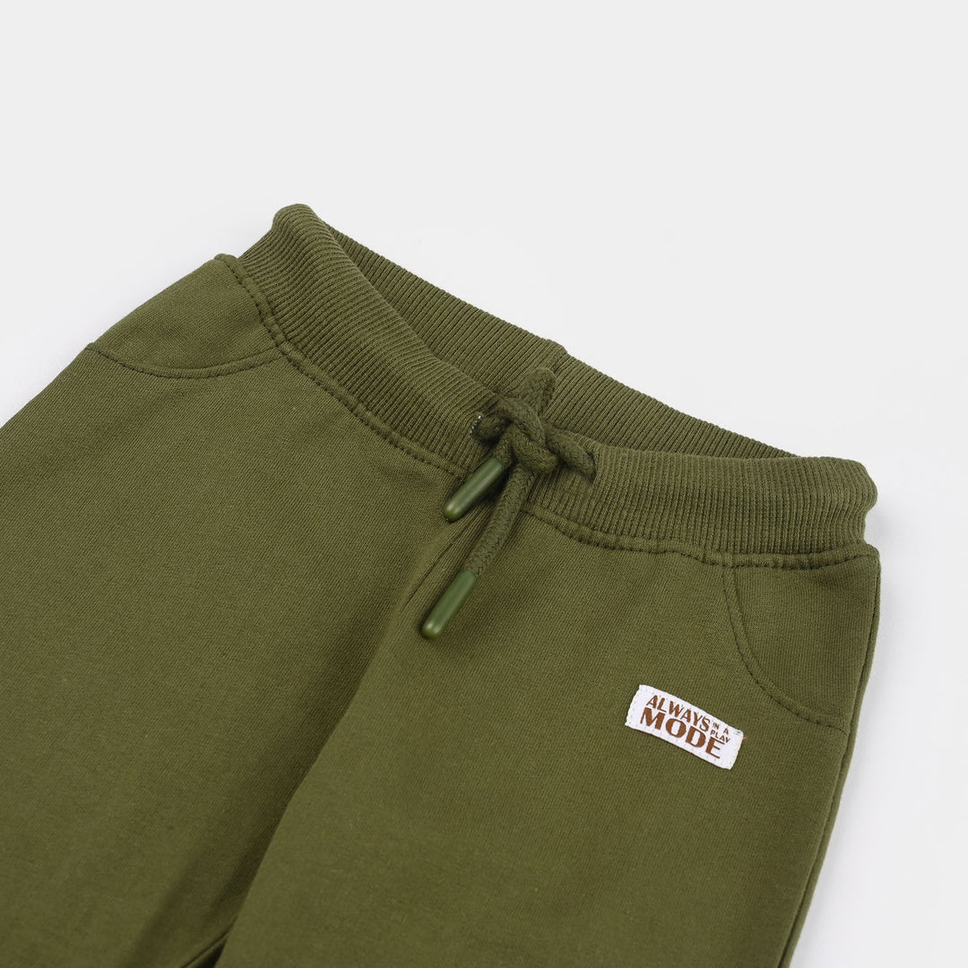 Infant Boys Jersey/Terry Pajama (Play Mode) - Olive Green