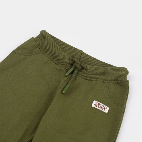 Infant Boys Jersey/Terry Pajama (Play Mode) - Olive Green