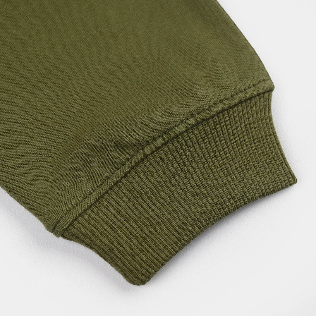 Infant Boys Jersey/Terry Pajama (Play Mode) - Olive Green