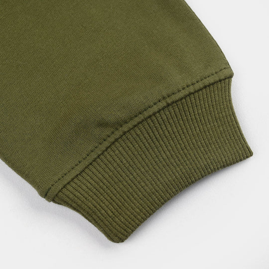 Infant Boys Jersey/Terry Pajama (Play Mode) - Olive Green