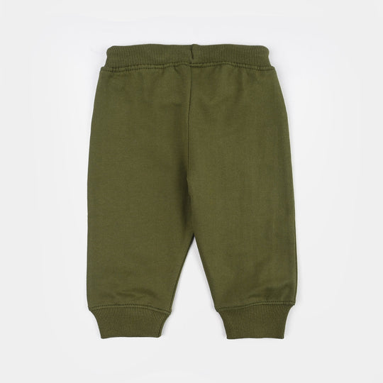 Infant Boys Jersey/Terry Pajama (Play Mode) - Olive Green