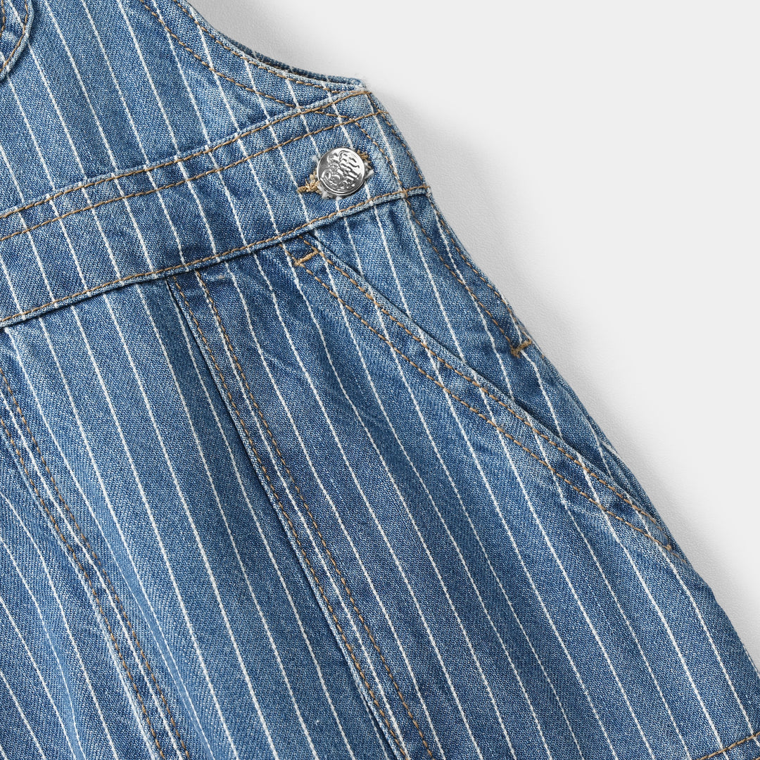 Boys Denim Rigid Over All Fun Time - Dark Blue