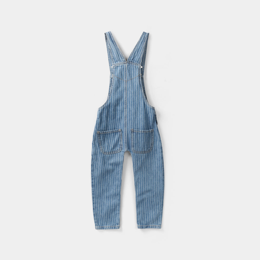 Boys Denim Rigid Over All Fun Time - Dark Blue