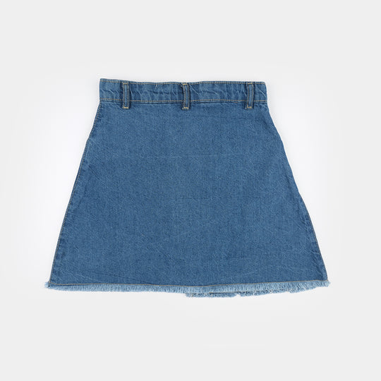Girls Denim Rigid Skirt (Studs) - Light Blue
