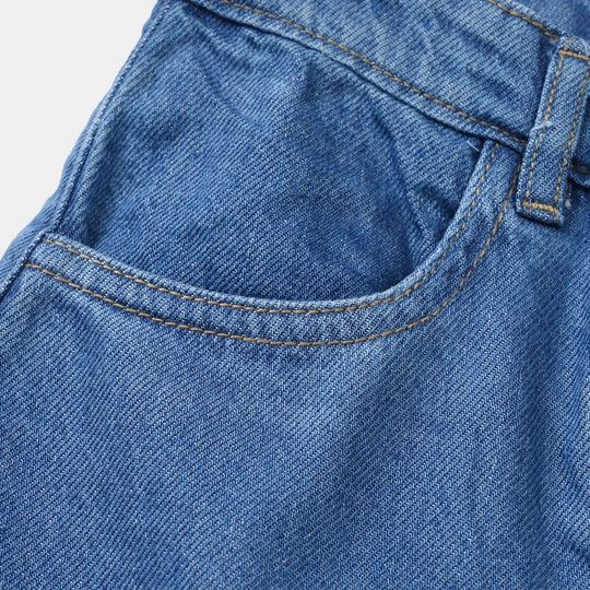 Girls Denim Rigid Skirt (Ruffle) – Dark Blue