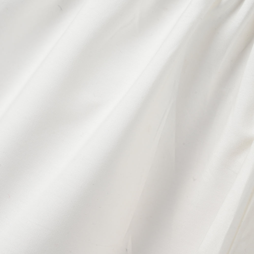 Girls Cotton Embroidered Pant Floral - White