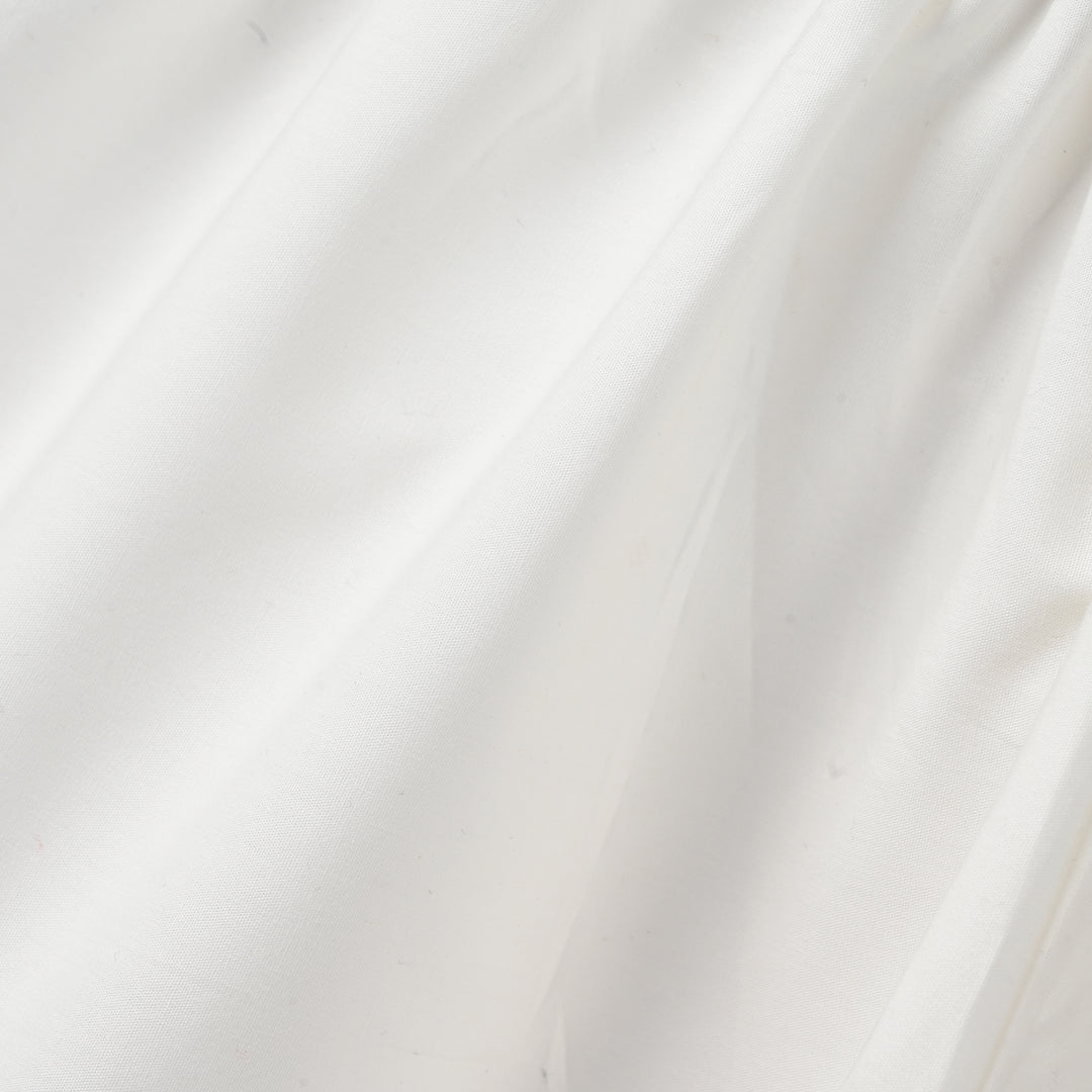 Girls Cotton Embroidered Pant Floral - White