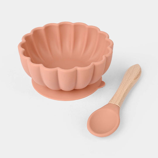 Baby Silicone Feeding Bowl With Spoon Set
