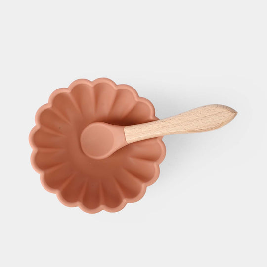 Baby Silicone Feeding Bowl With Spoon Set