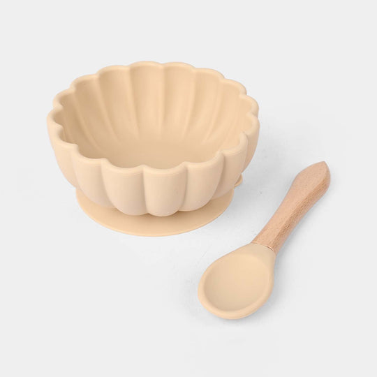 Baby Silicone Feeding Bowl With Spoon Set