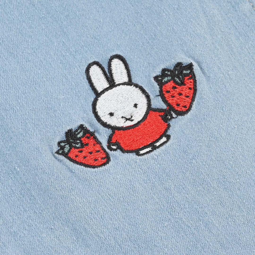Infant Girls Denim Rigid Overall (Cherry) - Light Blue