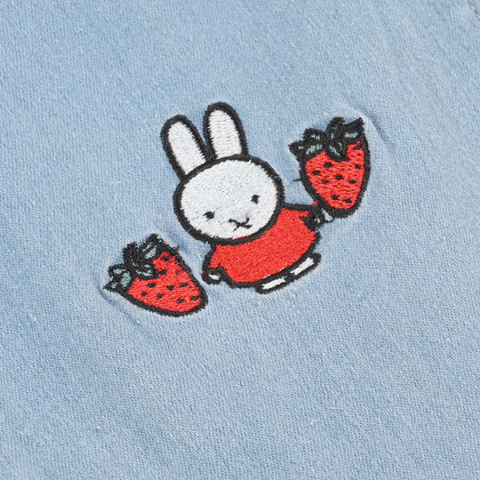 Infant Girls Denim Rigid Overall (Cherry) - Light Blue