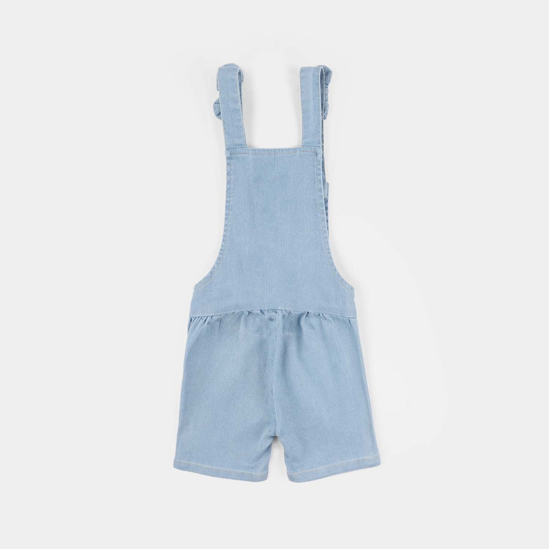 Infant Girls Denim Rigid Overall (Cherry) - Light Blue