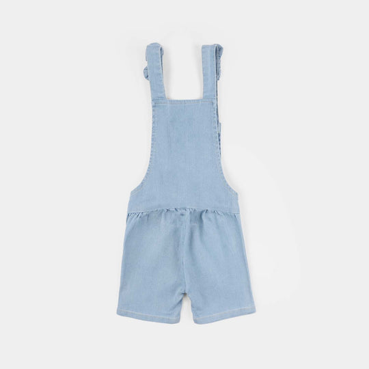 Infant Girls Denim Rigid Overall (Cherry) - Light Blue