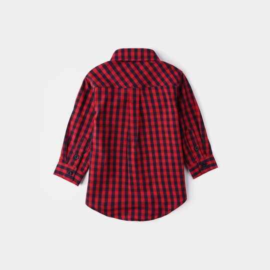 Infant Boys Yarn Dyed Shirt (Little Tiger) - Red