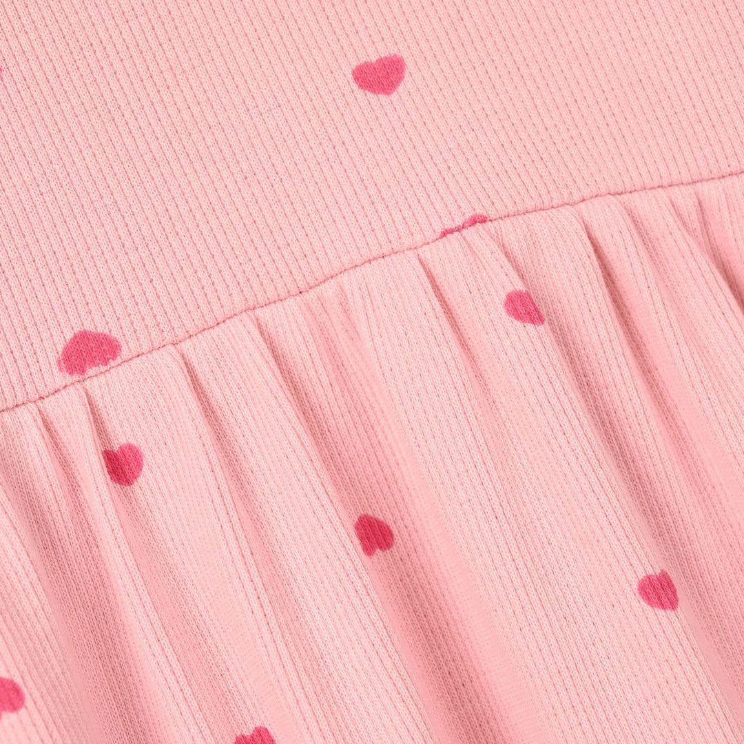 Girls 2x1 Rib Knitted Frock Hearts-Fairy.Tale