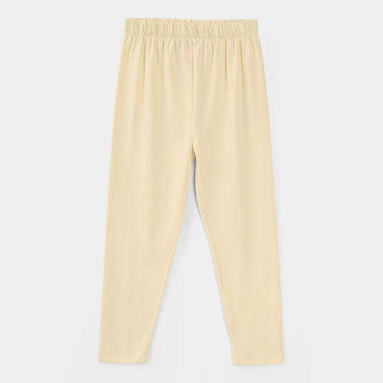 Girls Lycra Jersey Tights -Cream