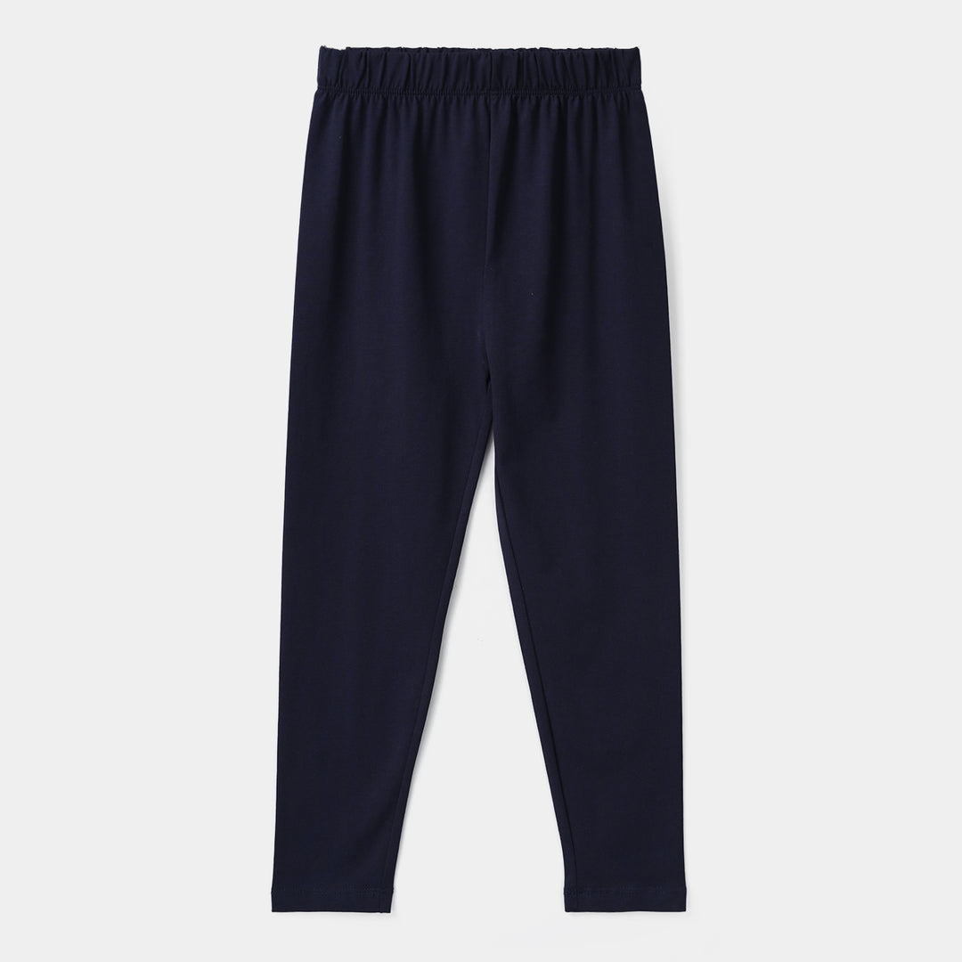 Girls Lycra Jersey Tights - Navy
