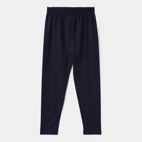 Girls Lycra Jersey Tights - Navy