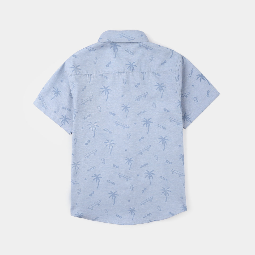 Boys Oxford Shirt (Tropical) - Blue