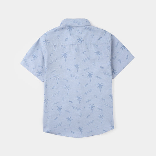 Boys Oxford Shirt (Tropical) - Blue