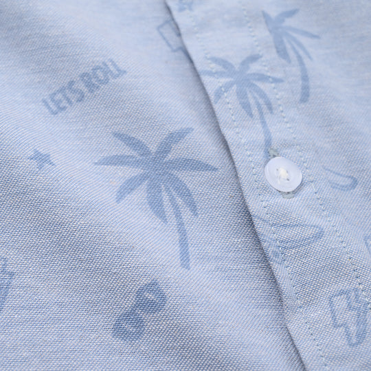 Boys Oxford Shirt (Tropical) - Blue