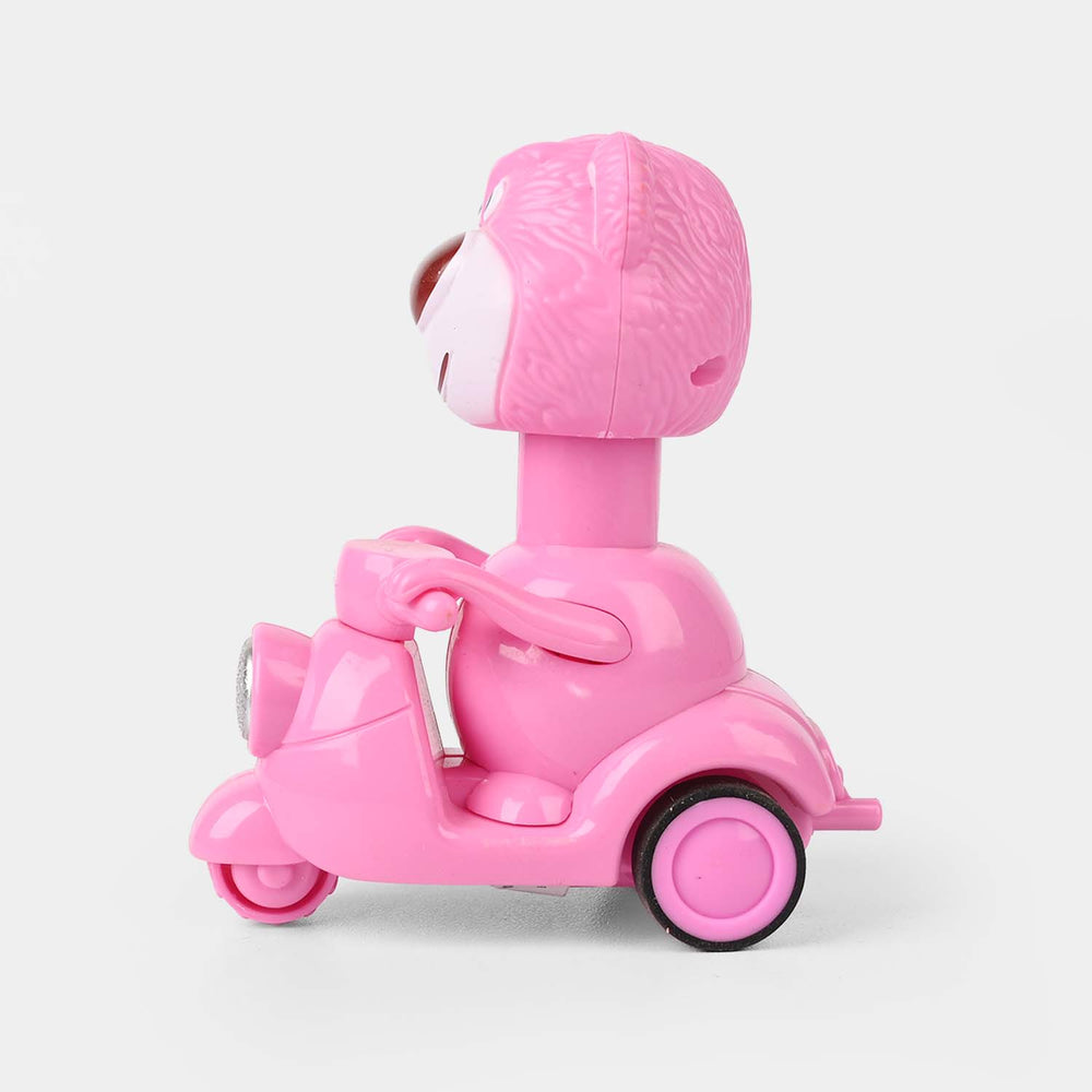 Pink Bear Scooter Wind-Up Toy