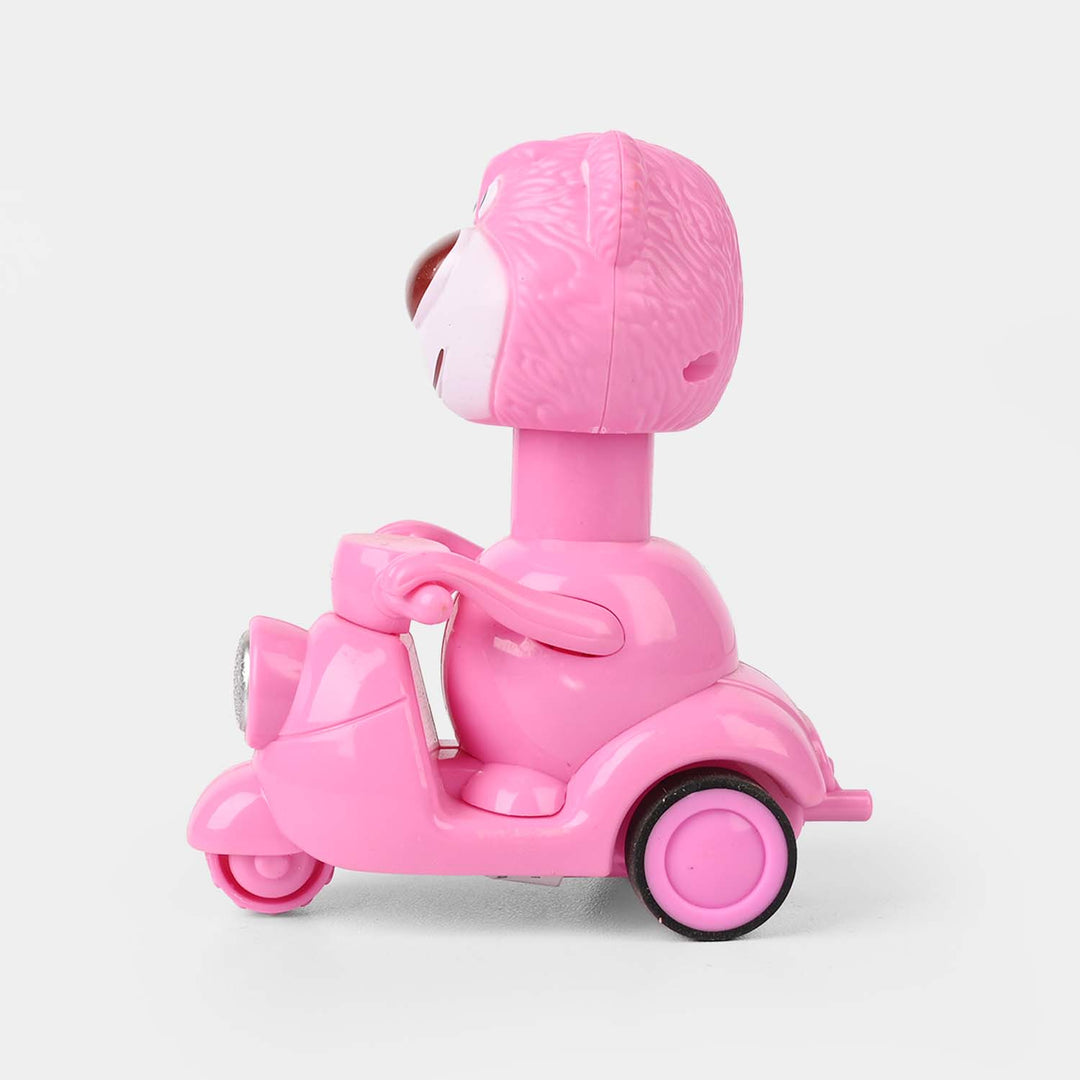 Pink Bear Scooter Wind-Up Toy