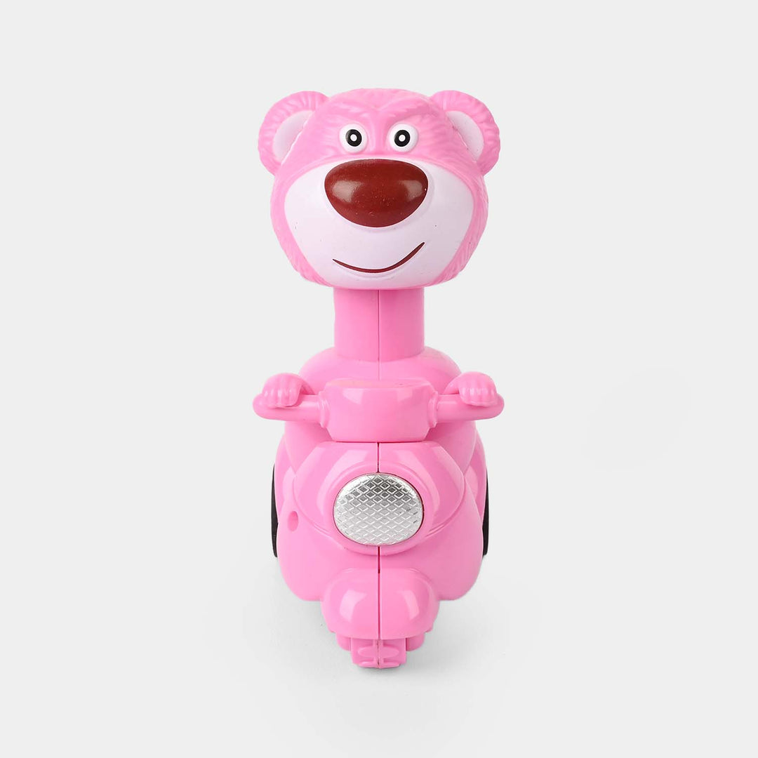Pink Bear Scooter Wind-Up Toy