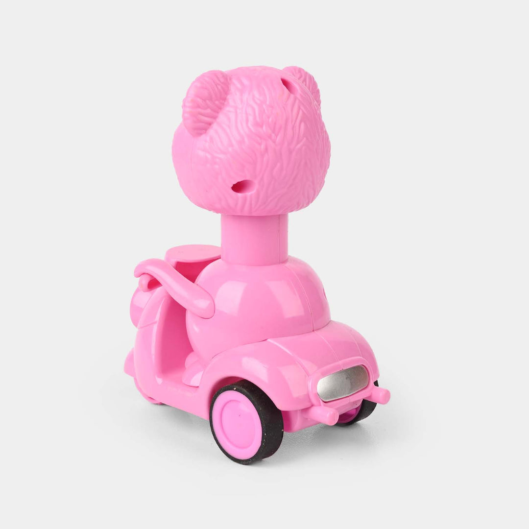 Pink Bear Scooter Wind-Up Toy