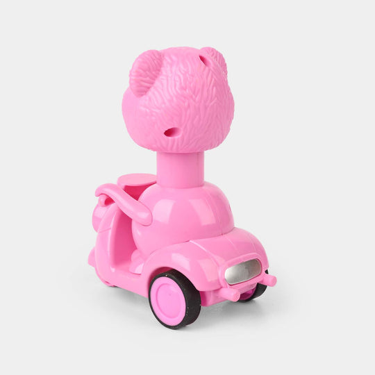 Pink Bear Scooter Wind-Up Toy