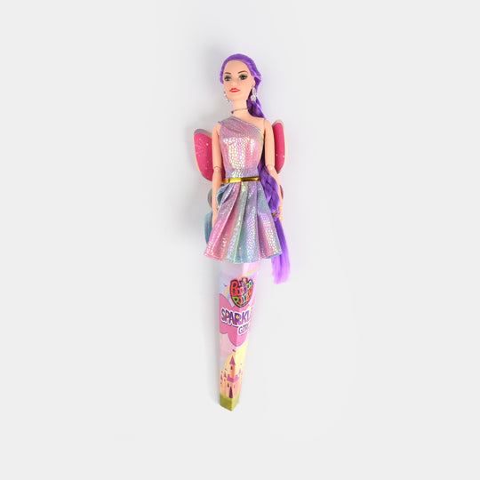 Fashion Doll with Shimmer Dress – Purple Hair