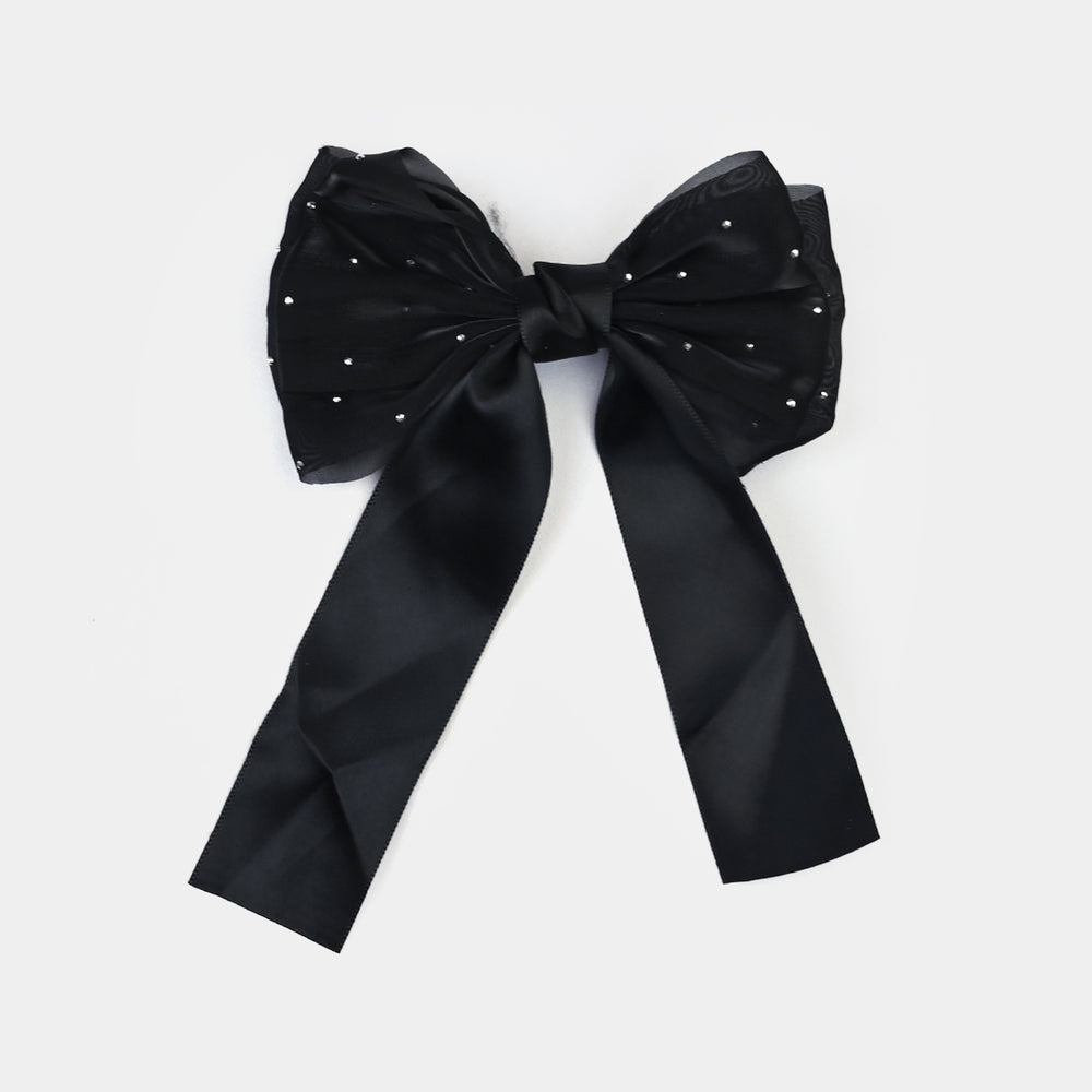 Cute Fabric Bow Hair Pin with Metal Clip